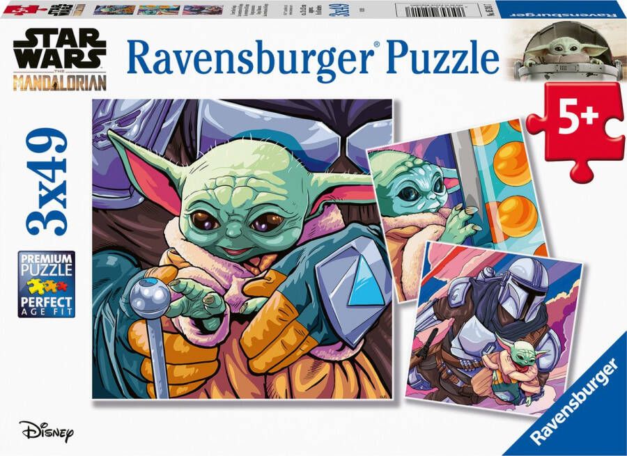 Ravensburger puzzel Star Wars The Mandalorian: Baby Yoda Grogu Momenten Legpuzzel 3x49 stukjes