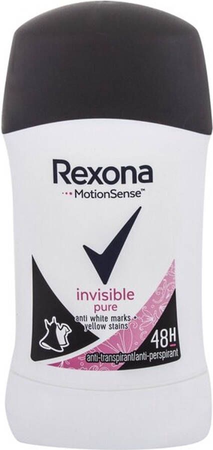 Rexona Motion Sense Invisible Pure Stick Anti White Marks Yellow Stains 48 uur Zweetbescherming Anti Perspirant Deo Stick