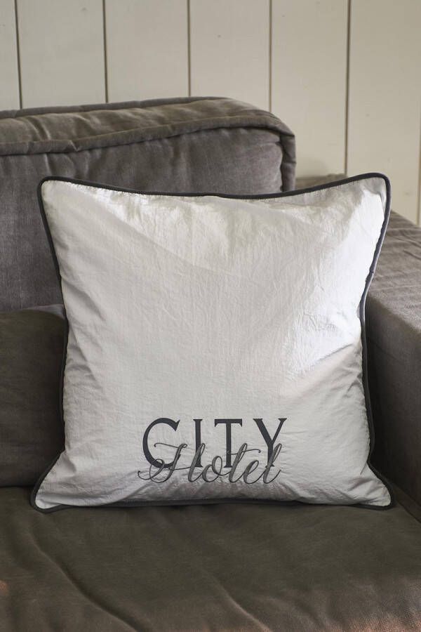 Riviera Maison City Hotel Basic Pillow Cover Kussenhoes 50x50 Wit Polyester