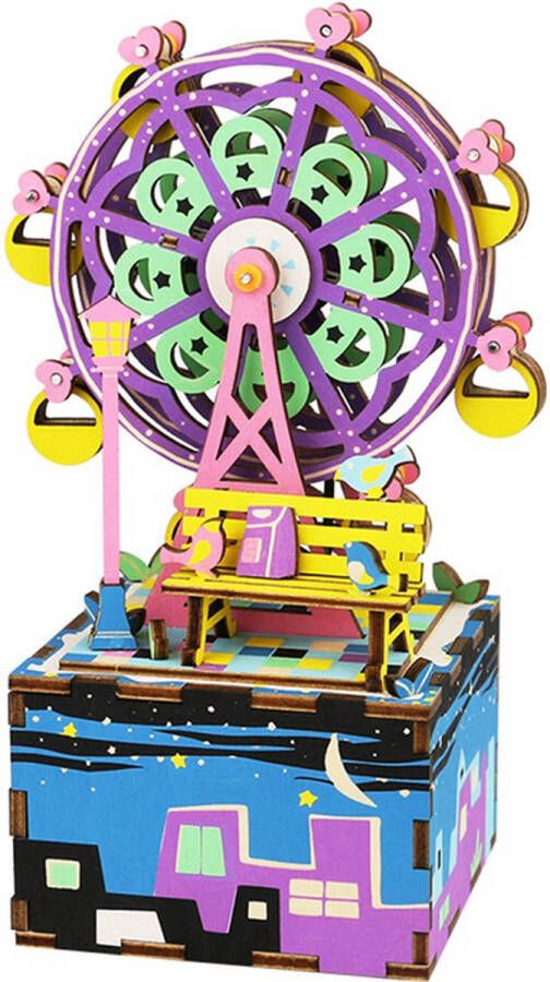 Robotime Muziekdoos DIY 3D Ferris Wheel Houten Modelbouw