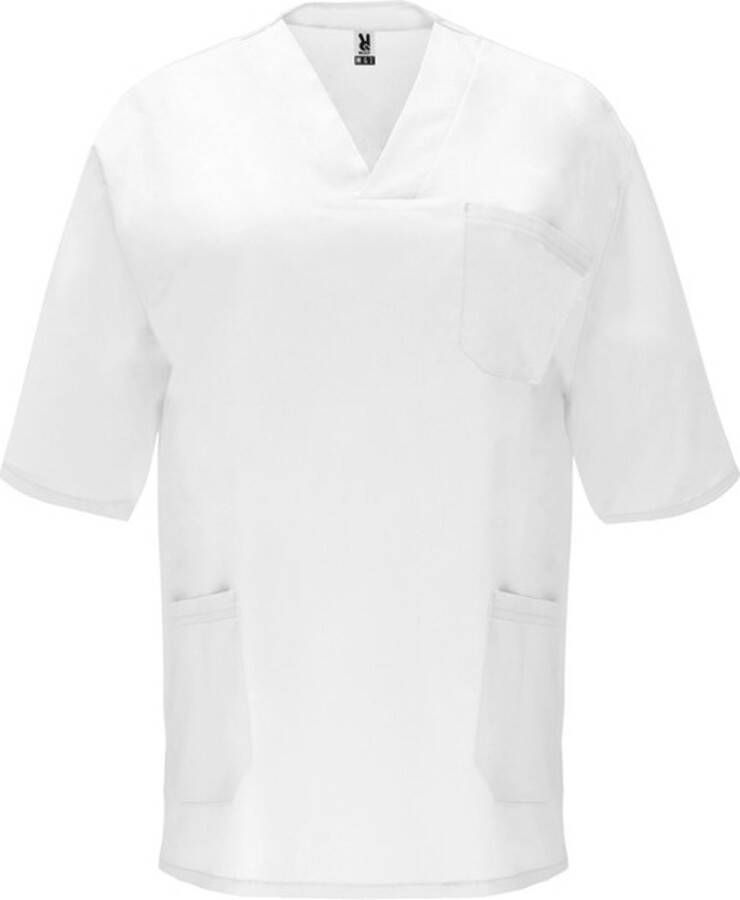 Roly 2 Pack Witte unisex werkhes lang voor hygiene beroepen (schoonheid laboratorium schoonmaak en voeding) Panacea maat L