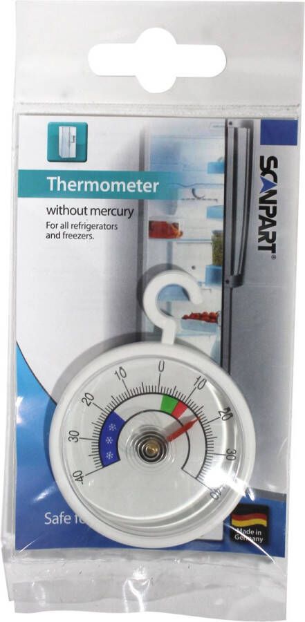 Scanpart koelkast thermometer analoog Ook geschikt voor vriezer Analoge koelkastthermometer Meetbereik temperatuur -40°C tot +40°C