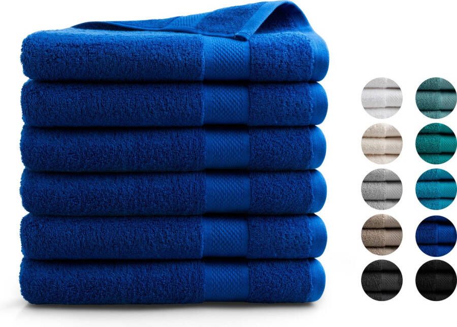 DoubleDry Handdoek Hotel Collectie 6 stuks 70x140 klassiek blauw