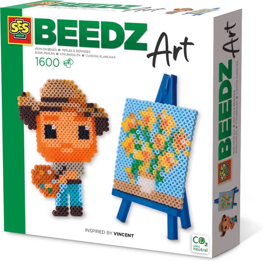 SES Beedz Art Mini kunstenaar Vincent met mini schildersezel PVC vrij 1600 strijkkralen met legbord