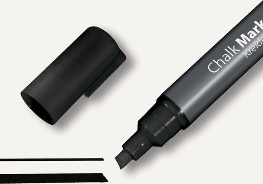 Sigel krijtmarker beitelpunt 1-5mm afwasbaar zwart SI-GL180