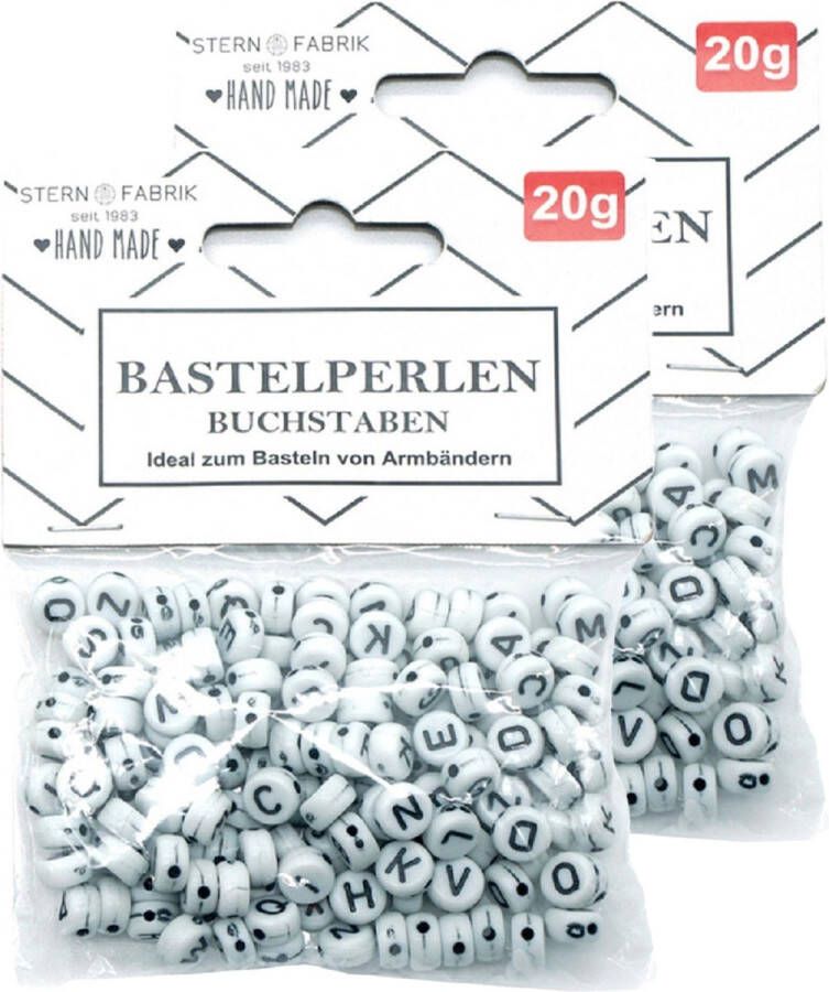 Stern Fabrik Stern Fabric Letterkralen 320x wit 6 mm kunststof alfabet knutselkralen Kralenbak