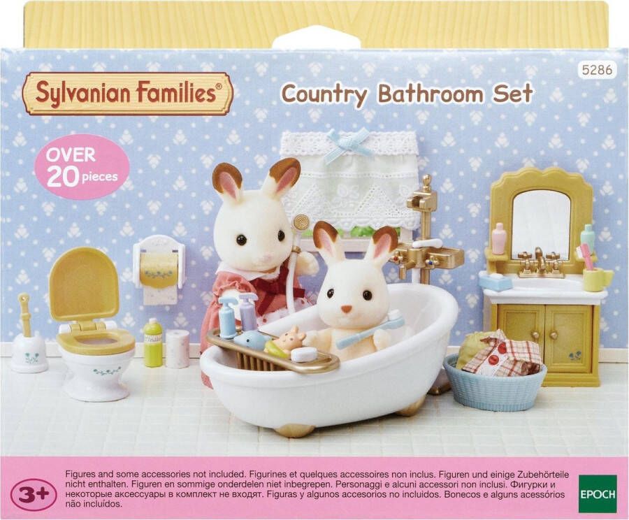 Sylvanian Families 5286 badkamerset- inrichting poppenhuis- 25 onderdelen badkuip- toilet