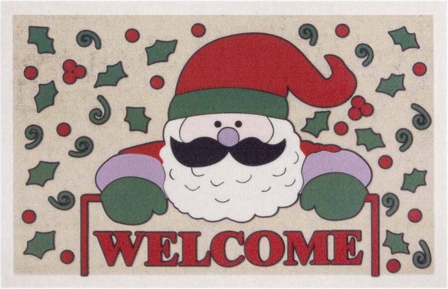 Home affaire Mat Welcome kerstman Motief kerst met tekst antislip vuilvanger