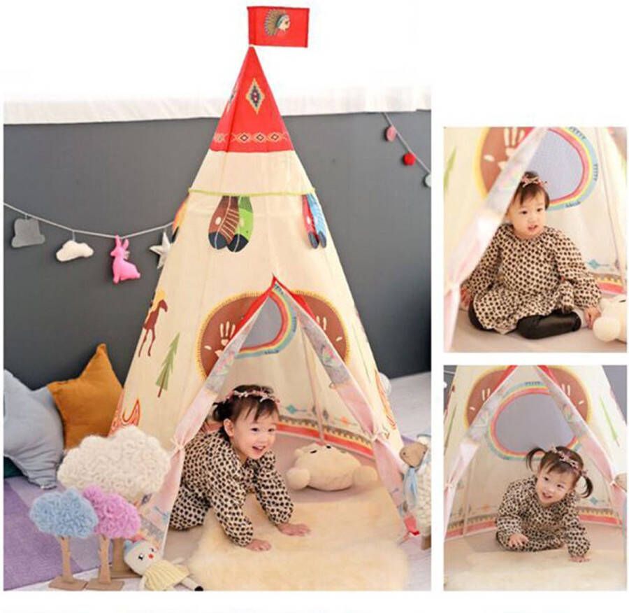 TDR -Opvouwbare Speeltent Kids Tipi Tent-Idianen Wigwam tipi tent 160CM