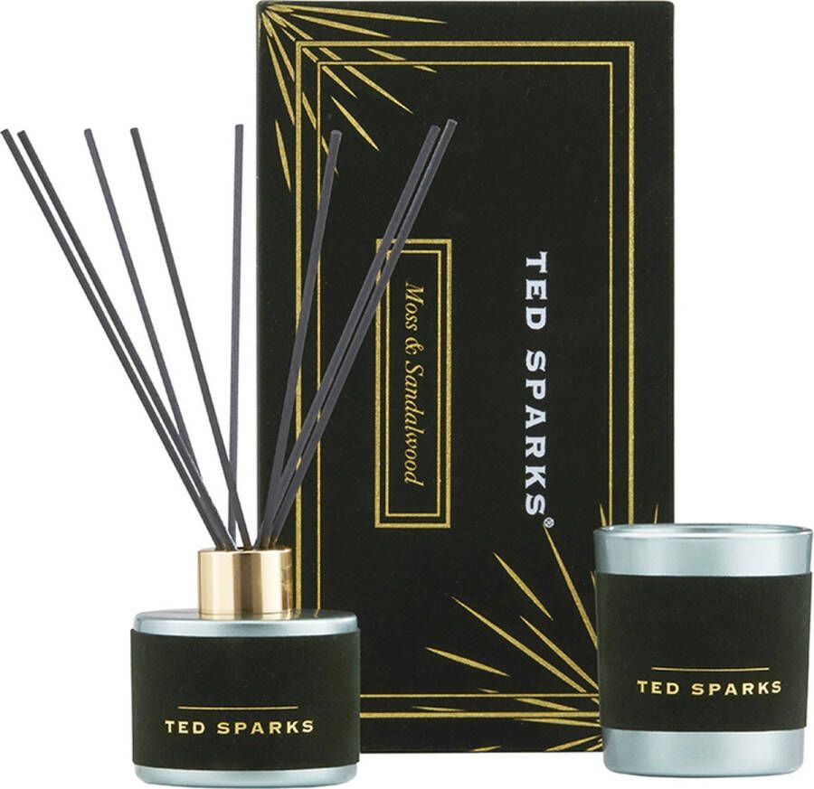 Ted Sparks Velvet Collection Gift Box Geurkaars & Geurstokjes Diffuser Moss & Sandalwood