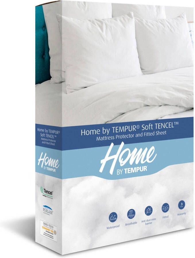 TEMPUR Home by Matrasbeschermer Wit – 80 x 210 x 25 cm – Soft TENCEL™ – Waterdicht Warmte regulerend – Antimijtbescherming