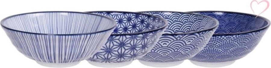 Tokyo Design Studio Nippon Blue Assorted Designs Ramen Bowl Poke bowl 21x7.8cm 1000ml 4pcs ASS-1 12