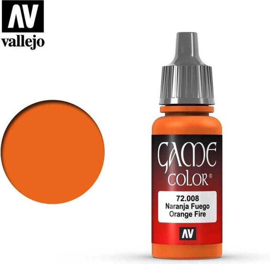 Vallejo 72008 Game Color Orange Fire Acryl 18ml Verf flesje