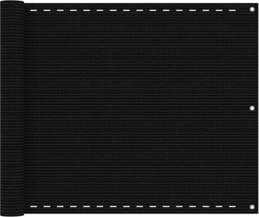 VidaXL -Balkonscherm-75x300-cm-HDPE-zwart