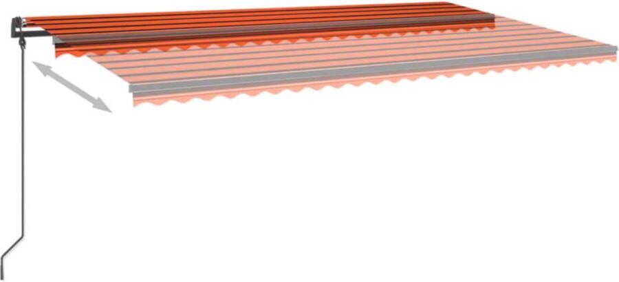 VidaXL -Luifel-automatisch-uittrekbaar-met-palen-6x3-m-oranje-en-bruin
