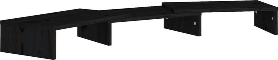 VidaXL -Monitorstandaard-80x24x10 5-cm-massief-grenenhout-zwart