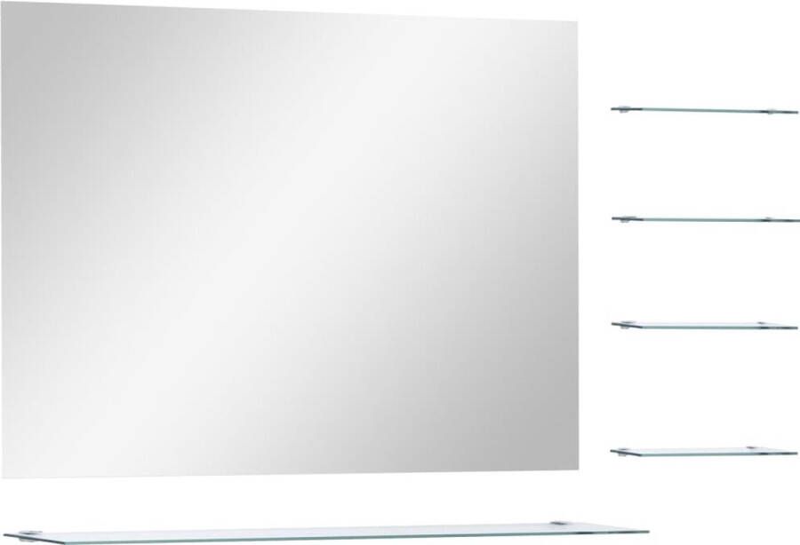 VidaXL -Wandspiegel-met-5-schappen-80x60-cm-zilverkleurig