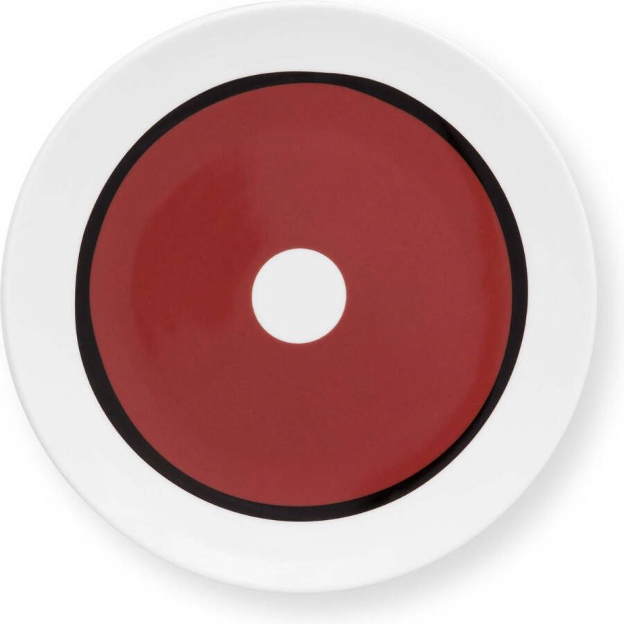 VT Wonen collectie VT Wonen Circles Earth Red gebaksbord ⌀ 18cm porselein rode cirkel rood servies