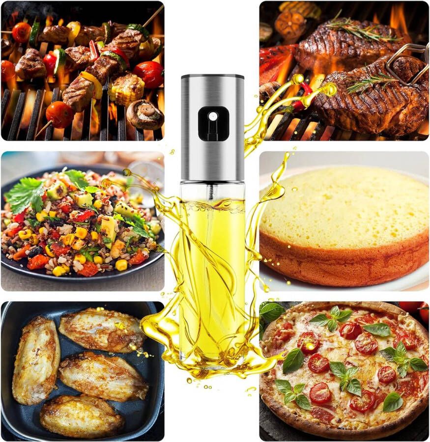 Waledano RVS Olijfolie Sprayer Verstuiver Multifunctionele Oliespray voor het Koken Grillen BBQ Salade Airfryer Luxe Olie Sprayer