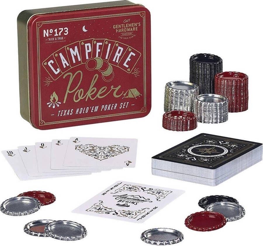 Gentlemens Hardware Gentlemen's Hardware Retro Campfire Games Texas Hold &apos;Em Poker Set