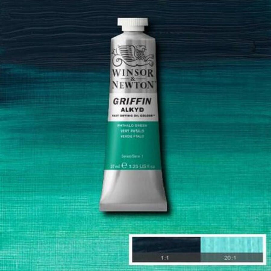 Winsor & Newton Griffin Alkyd Olieverf 37ML Phthalo Green Blue Shade 522