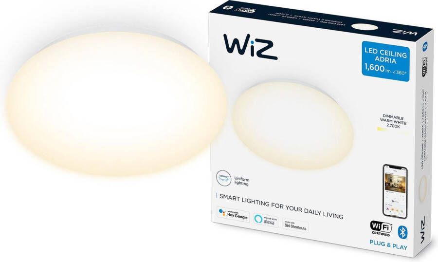 WiZ Adria Plafonniere Warmwit Licht Geintegreerd LED Wit 17W Wi-Fi