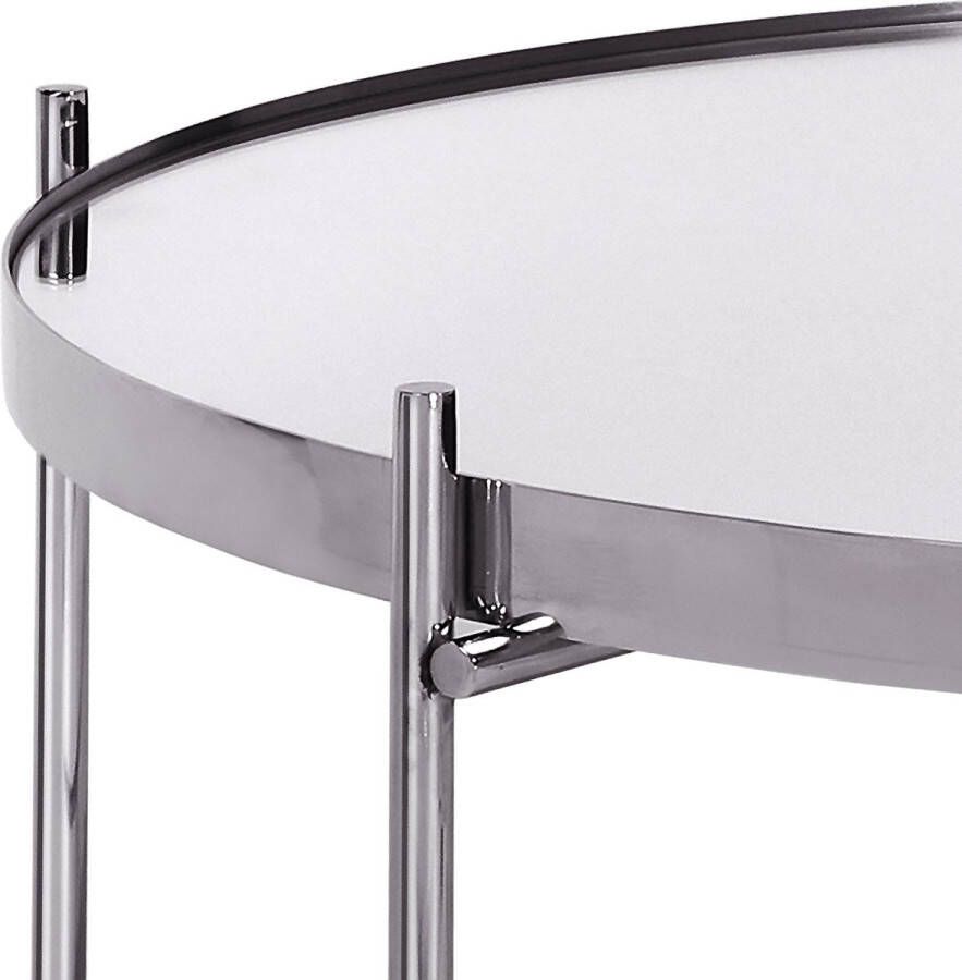 Womo-design Salontafel Set Van 2 Zilver Metaal En Glas