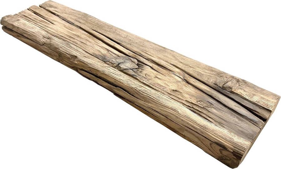 WOODBROTHERS Rustiek eiken spoorwegplank 120 x 45 cm Boomstam plank Wandplank hout Wand plank Wandplank Houten plank Houten planken voor muur