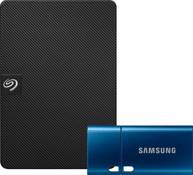 Seagate Expansion Portable 5TB + Samsung USB-C Flash Drive 1