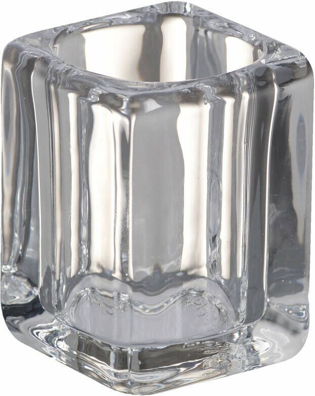 Bolsius glazen clear cups kaarsen waxinelichthouder square 76 55 55