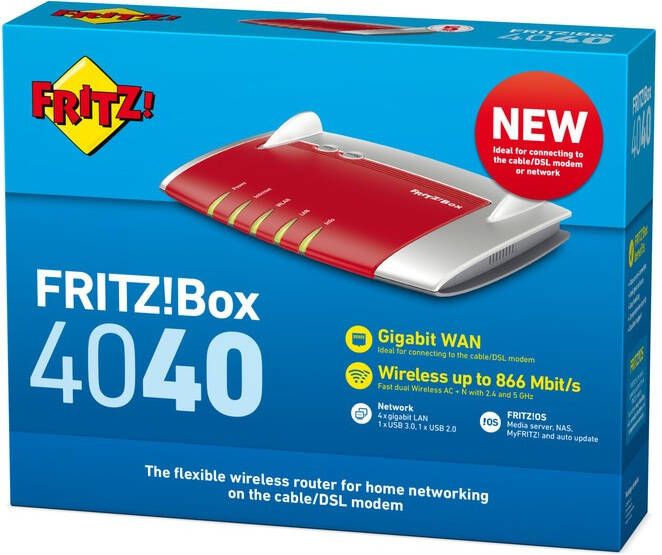 AVM FRITZ!Box 4040 Router Rood