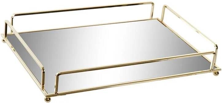CASA DI ELTURO Mirror Tray Elegance Rechthoek – Metalen spiegel dienblad – Goud – L34 x B16 5 x H5 cm