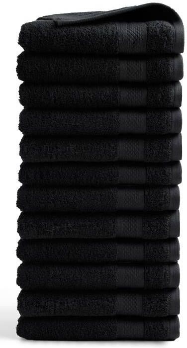 DoubleDry Handdoek Hotel Collectie 12 stuks 50x100 zwart