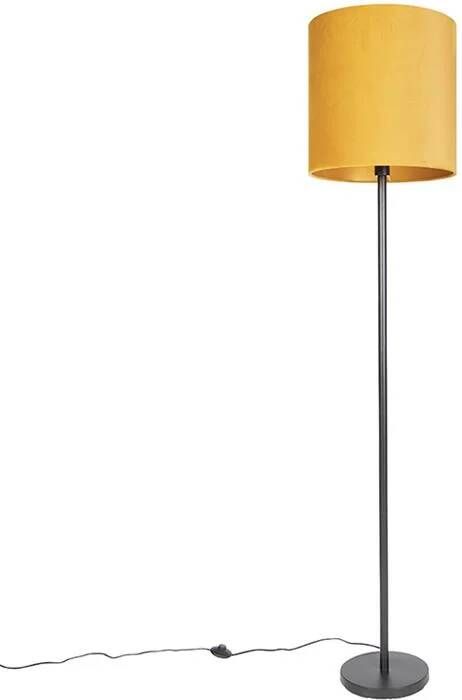 QAZQA simplo Vloerlamp met lampenkap 1 lichts H 1840 mm Geel
