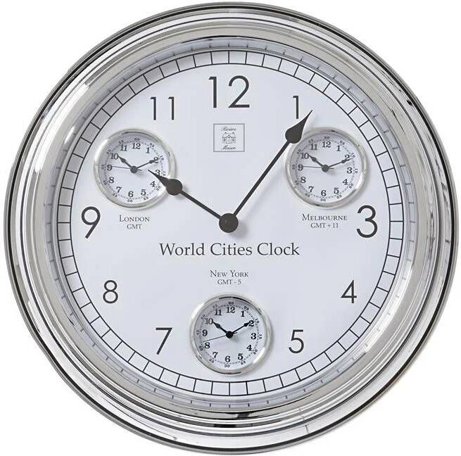 Riviera Maison Rivi�ra Maison World Cities Clock Klok 51 x 51 cm Metaal