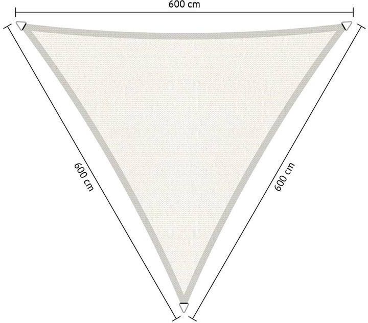 Shadow Comfort gelijkzijdig schaduwdoek driehoek 600 x 600 x 600 cm Artic White