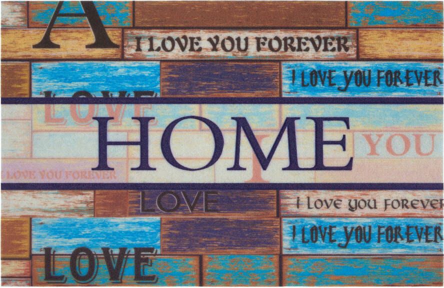Home affaire Mat Home love met quote tekst-design antislip vuilvanger