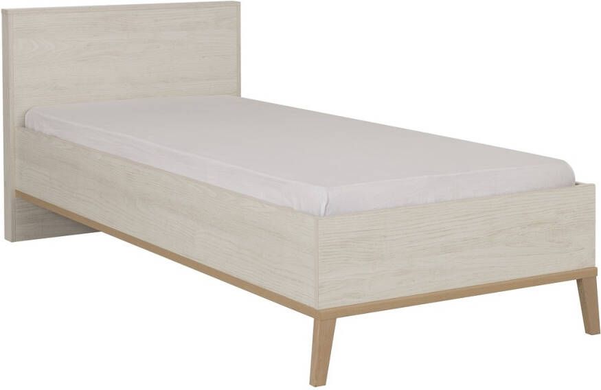 Gamillo Furniture Eenpersoonsbed Alika 120x190cm in wit kastanjehout