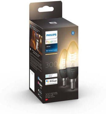 Philips Hue Filament kaarslamp E14 2-pack