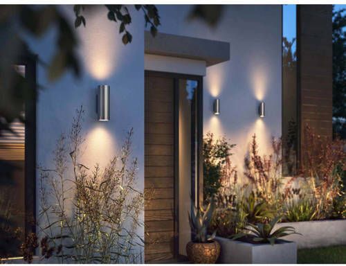 Philips Hue Outdoor Appear muurlamp RVS wit en gekleurd licht