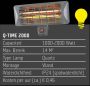 EUROM Hangende terrasverwarmer Grijs Elektrisch Quartz lamp - Thumbnail 6