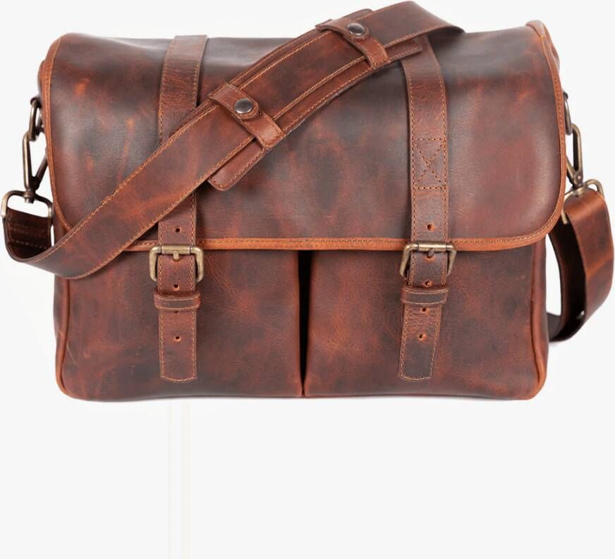 Bronkey Roma Cognac Leather Camera Bag | Schoudertassen | 8436592714179