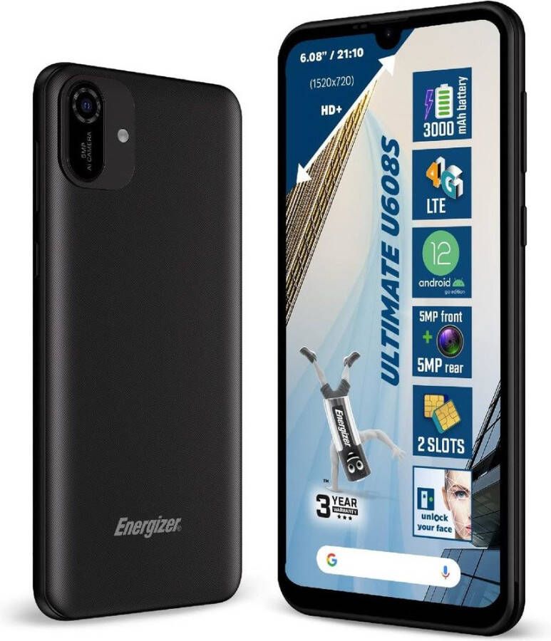 Energizer U608S 4G Zwart | Mobiele telefoons | Telefonie&Tablet Bel&SMS | 3492548232796