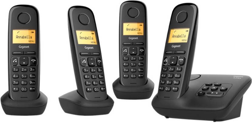 Gigaset A270A Quattro zwart antwoordapparaat | Vaste telefoons | Telefonie&Tablet Bel&SMS | 4250366850573