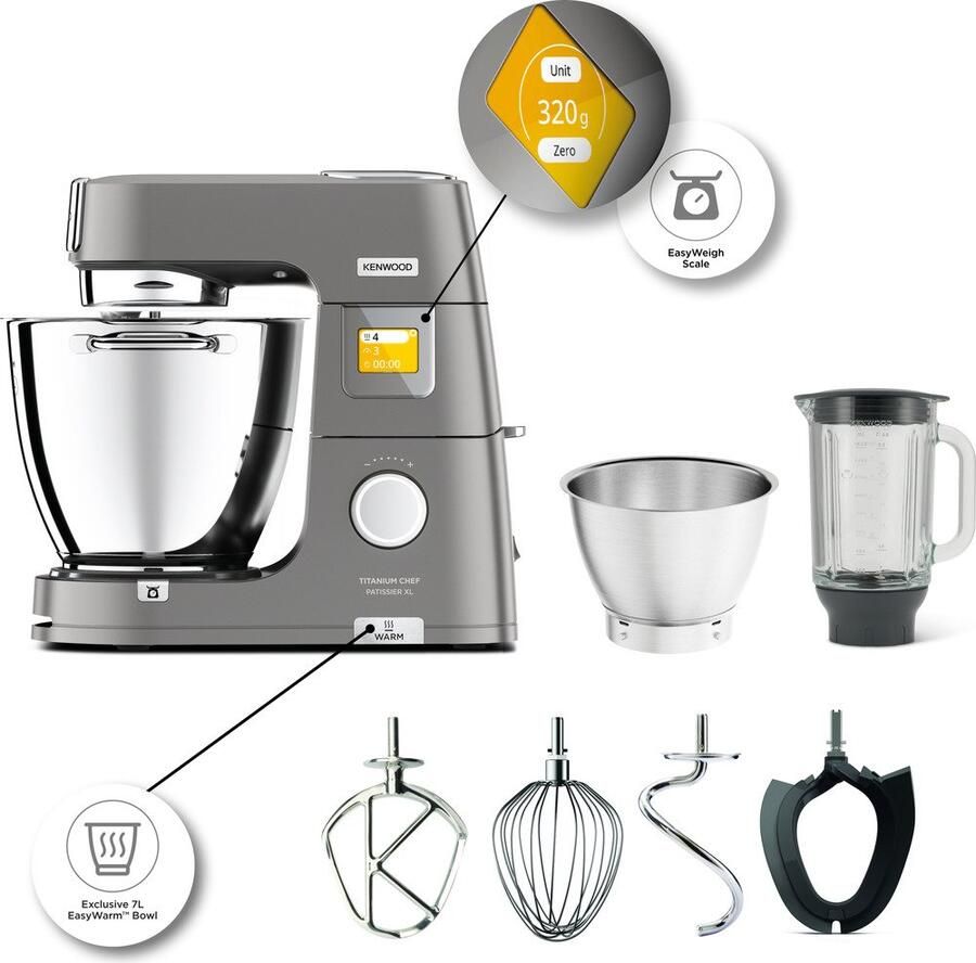 Kenwood Titanium Chef Patissier XL KWL90.124SI | Keukenrobots | 5011423206158 - Foto 2