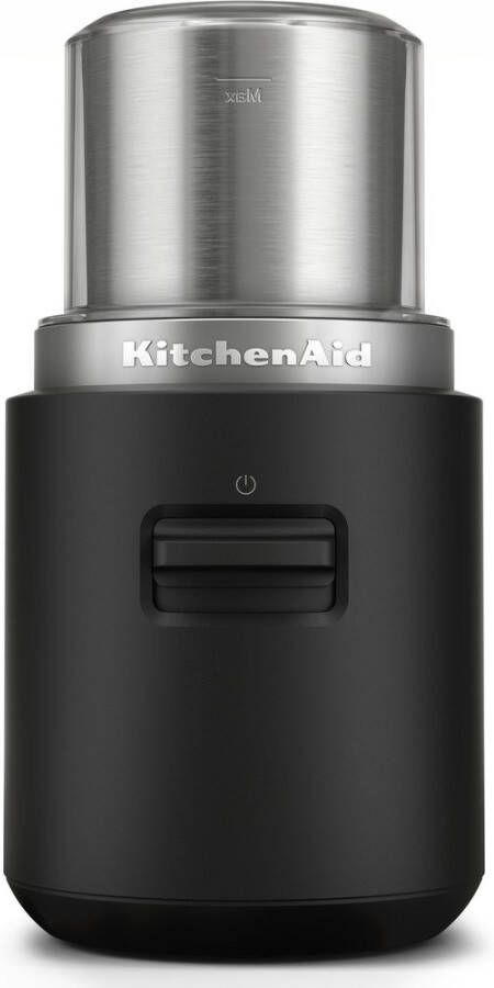 KitchenAid Go Draadloze koffiemolen voor versgemalen koffie Inbegrepen maalbeker van 113 g en Roestvrijstalen mes zonder batterij Matt Zwart