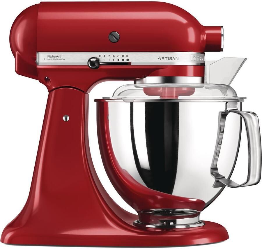 KitchenAid 5KSM175PSEER Keukenrobot met kantelbare kop 4 8 L Standmixer Artisan met exta accessoires Keizerrood