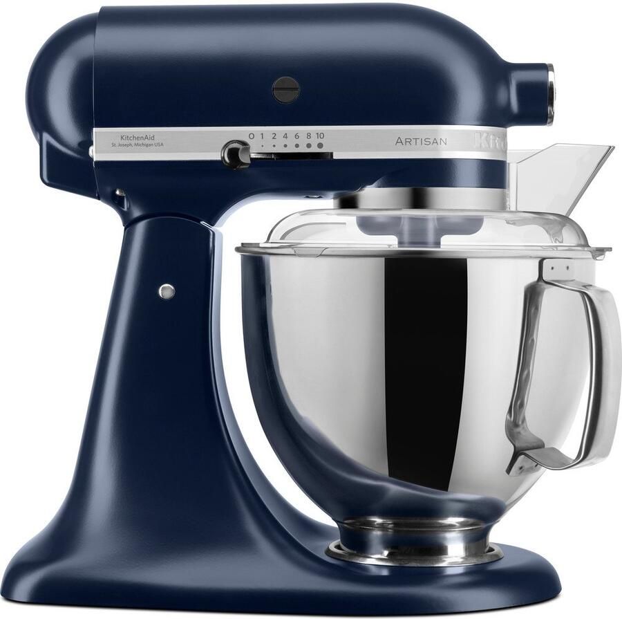 KitchenAid 5KSM175PSEIB Keukenrobot met kantelbare kop 4 8 L Standmixer Artisan met exta accessoires Ink blauw