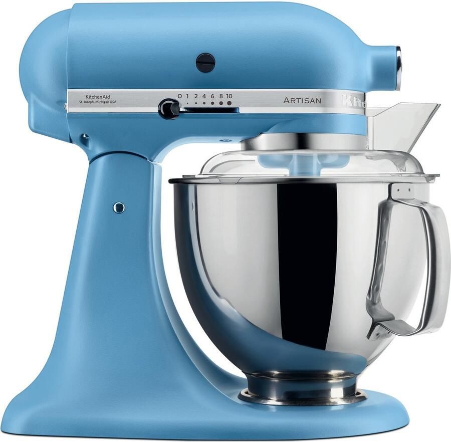KitchenAid 5KSM175PSEVB Keukenrobot met kantelbare kop 4 8 L Standmixer Artisan Premium Blauw velvet