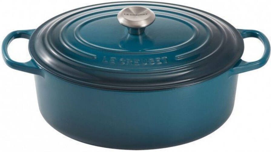 Le Creuset Gietijzeren Ovale Braadpan Deep Teal 31cm 6 3l | Potten&Pannen | 0024147294177